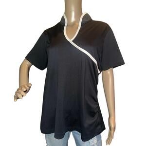 ❤️Cutter & Buck DryTec Dark Grey Wrap Collar Polo Shirt XL